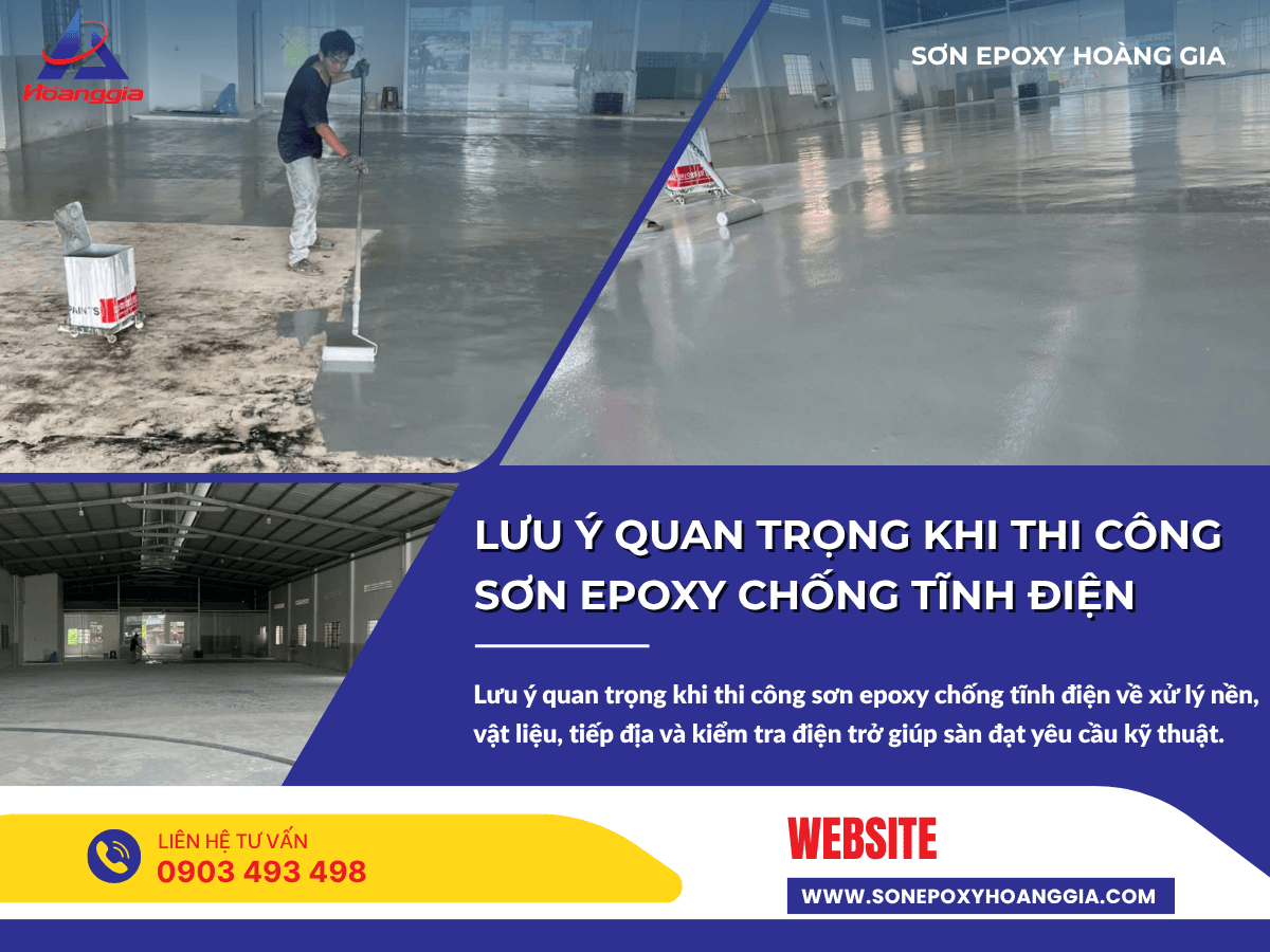 Lưu ý quan trọng khi thi công sơn epoxy chống tĩnh điện