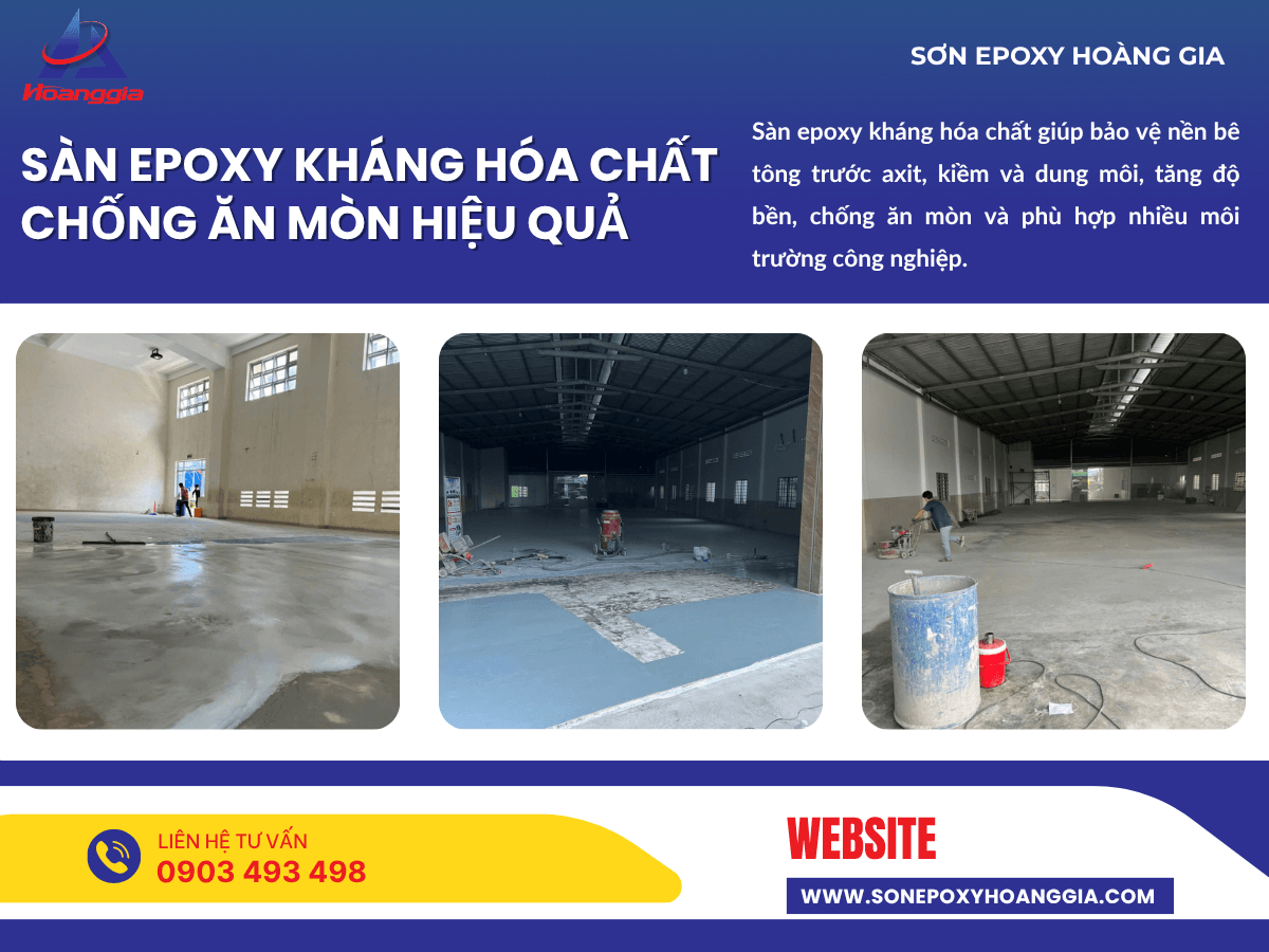 Sàn epoxy kháng hóa chất chống ăn mòn hiệu quả