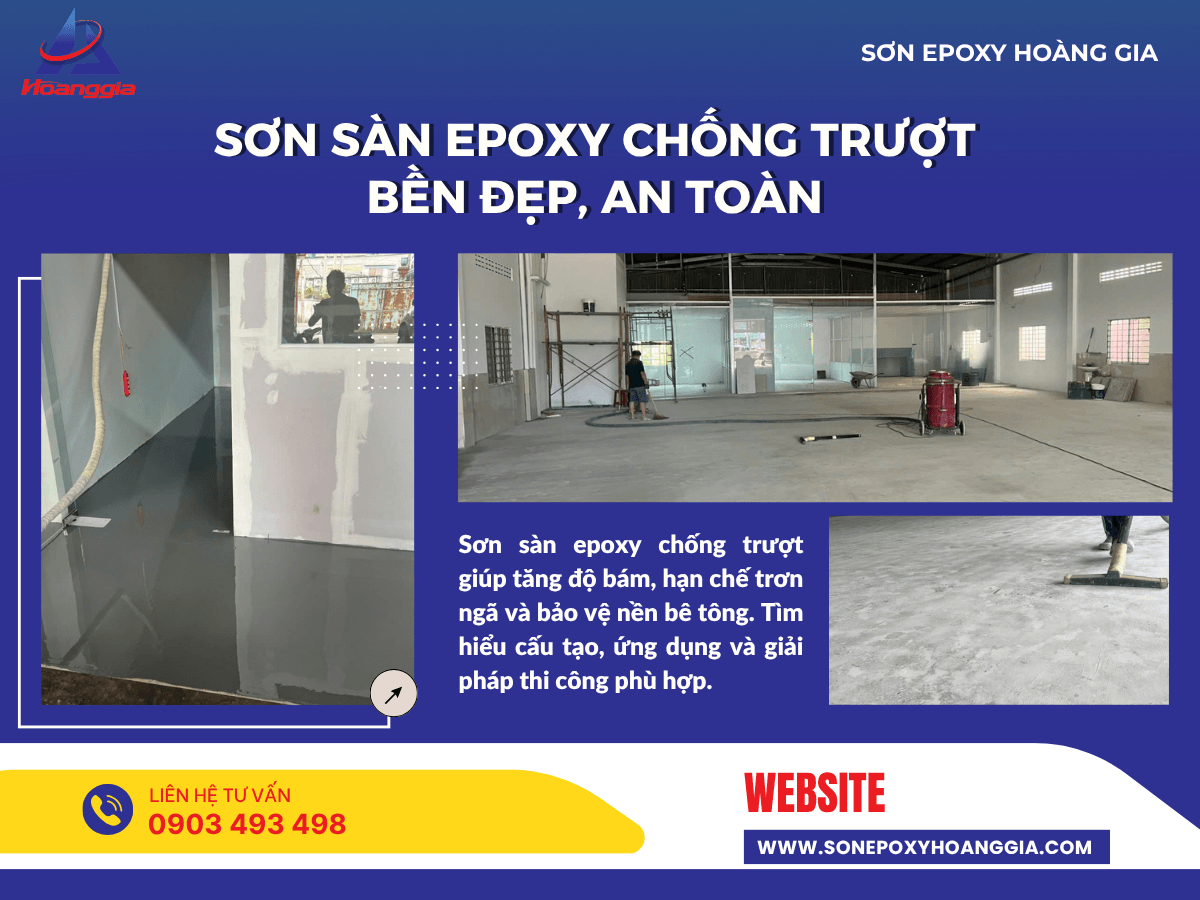 Sơn sàn epoxy chống trượt bền đẹp, an toàn