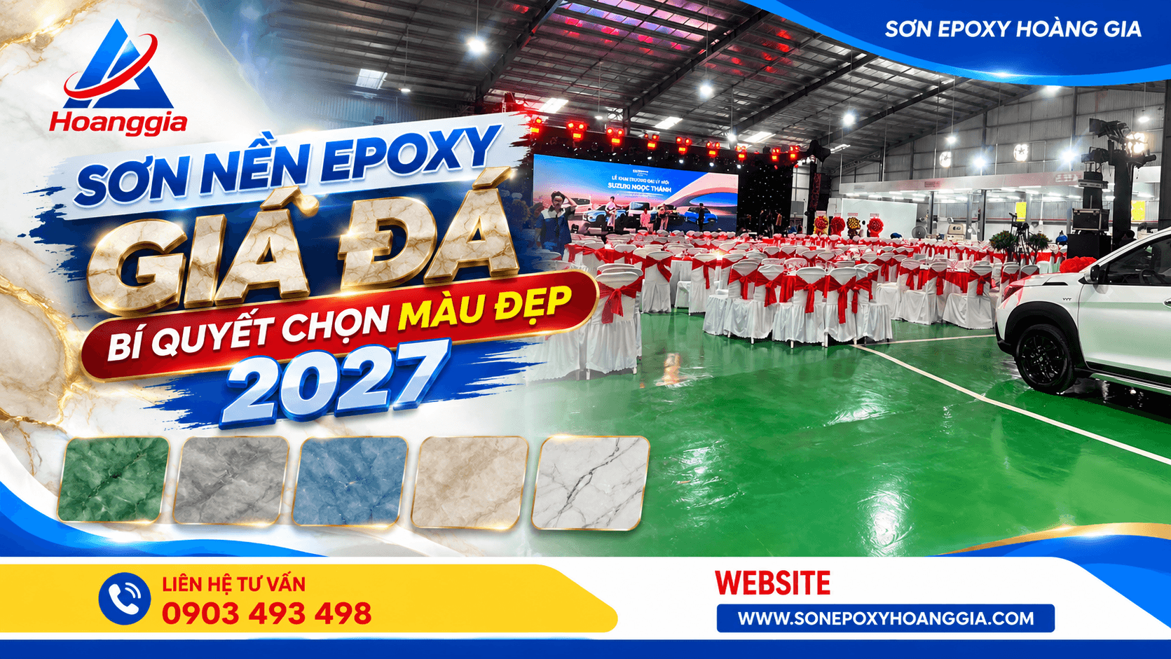 Sơn nền Epoxy giả đá bí quyết chọn màu đẹp 2027