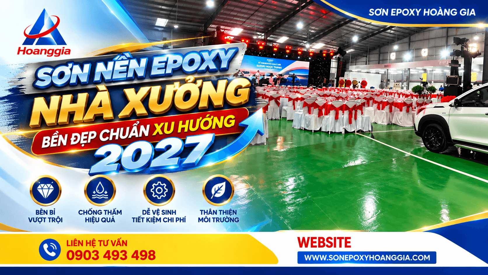 Sơn nền Epoxy nhà xưởng bền đẹp chuẩn xu hướng 2027