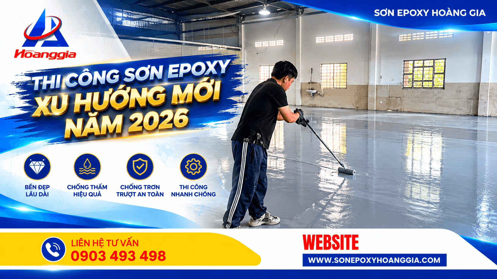 Thi công sơn Epoxy xu hướng mới năm 2026