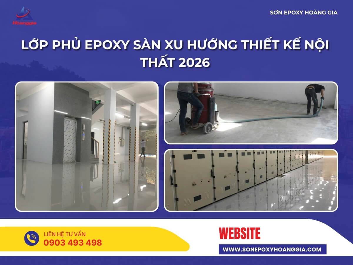 Lớp phủ epoxy sàn xu hướng thiết kế nội thất 2026