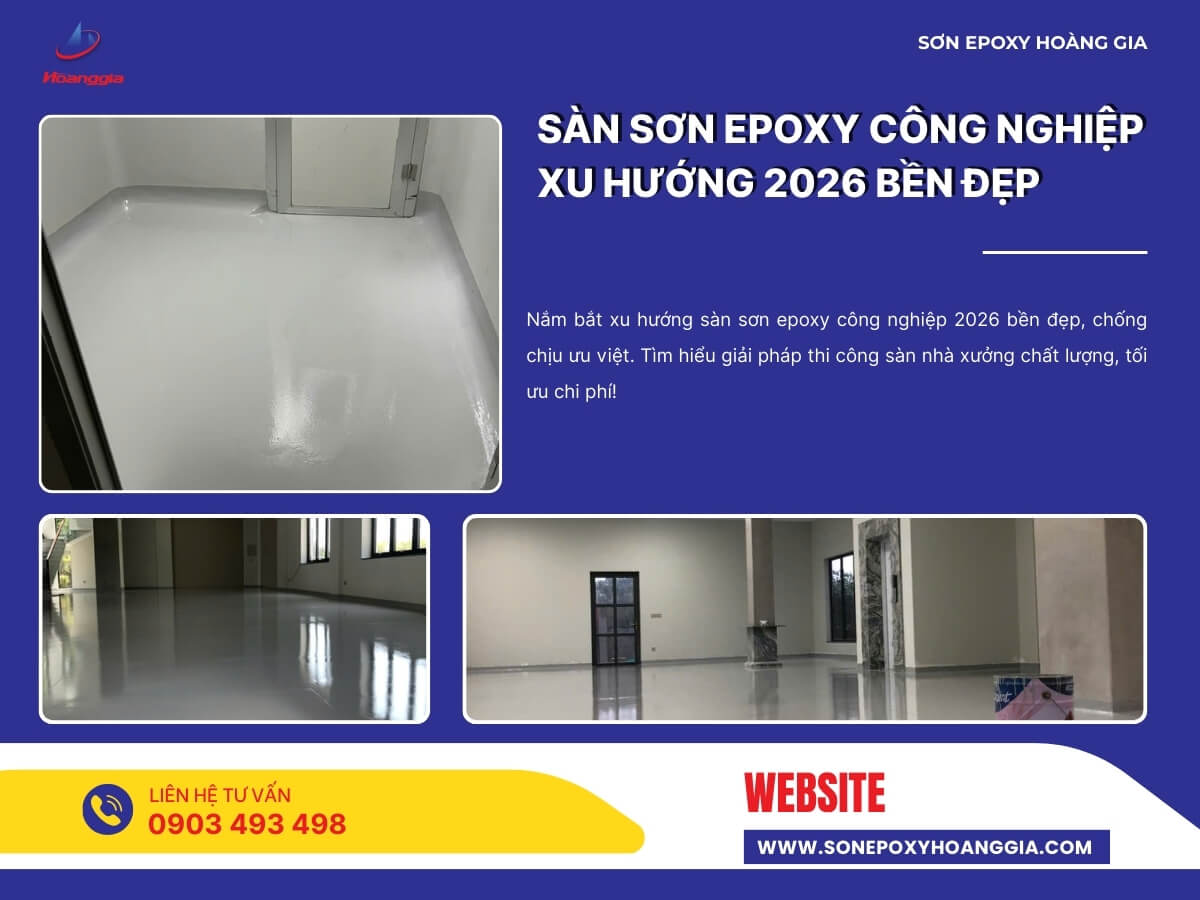 Sàn sơn epoxy công nghiệp xu hướng 2026 bền đẹp